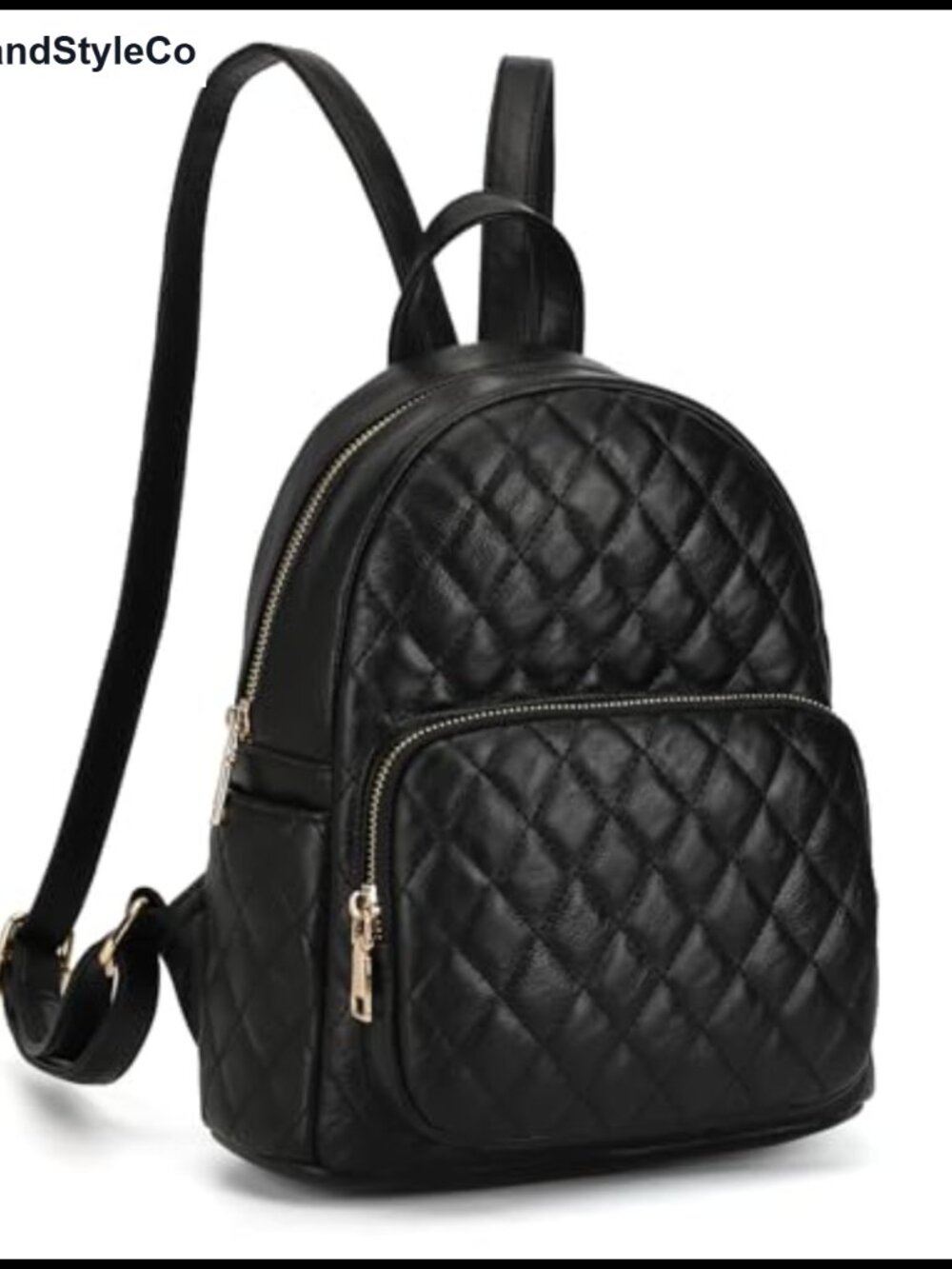 Quilted PU Leather Small Backpack Casual Daypack Purse Anti-Theft